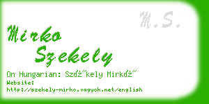 mirko szekely business card